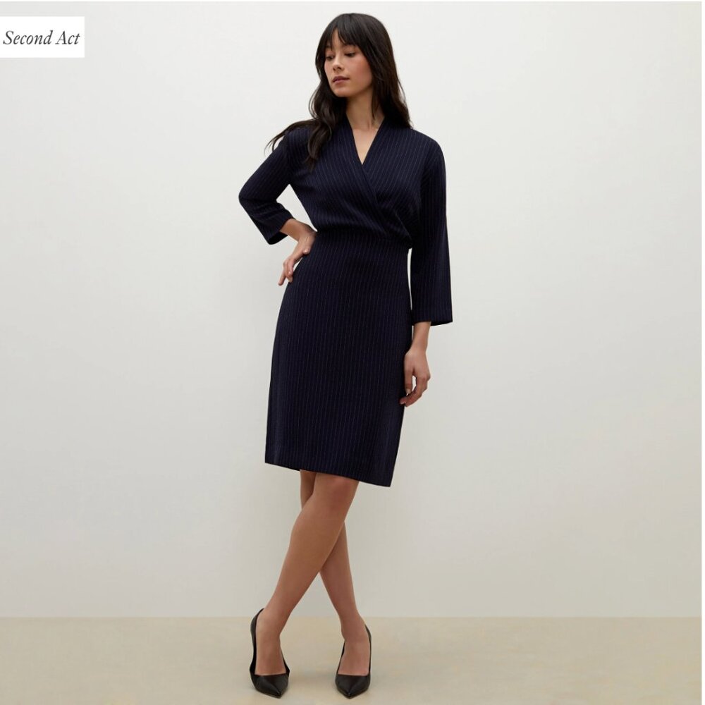 MM Lafleur Navy Midi Dress